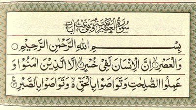 সূরা আসরের তাৎপর্য