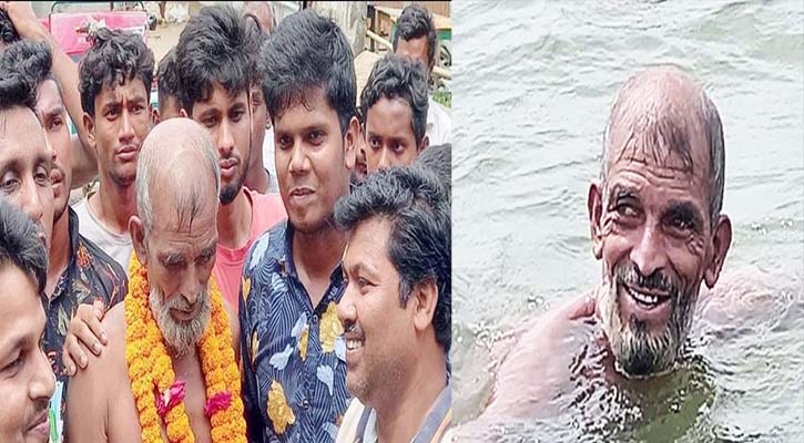 সাঁতরে উত্তাল মেঘনা পাড়ি, প্রাপ্ত পুরস্কারের টাকা মসজিদে দান