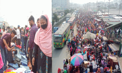আশুলিয়ায় শীতের পোশাকের দোকানে ক্রেতাদের উপচেপড়া ভীর