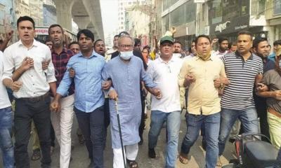 খালেদা জিয়ার মুক্তির দাবিতে মিরপুরে বিক্ষোভ মিছিল