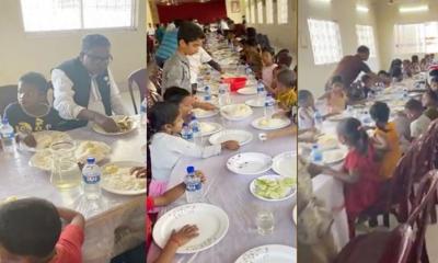 ৩০০ পথশিশুর সঙ্গে কাদের মির্জার মধ্যাহ্নভোজ