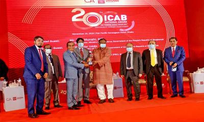 শাহ্জালাল ইসলামী ব্যাংকের আইসিএবি অ্যাওয়ার্ড লাভ