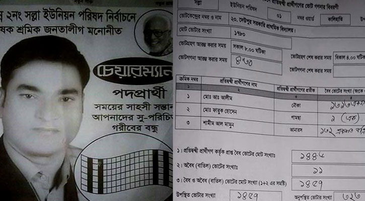 ইউপি নির্বাচন : এক ভোট পেলেন চেয়ারম্যান প্রার্থী
