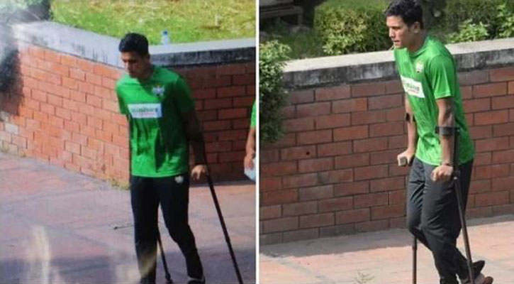 ক্রাচে ভর দিয়ে মাঠ ছাড়লেন সাইফউদ্দিন