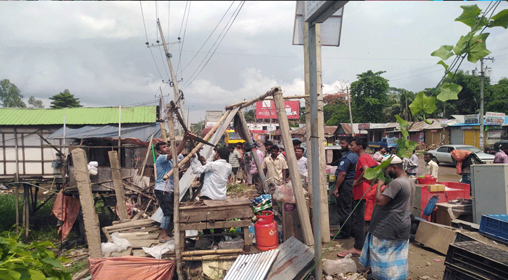 সেনবাগে অবৈধ স্থাপনা উচ্ছেদ