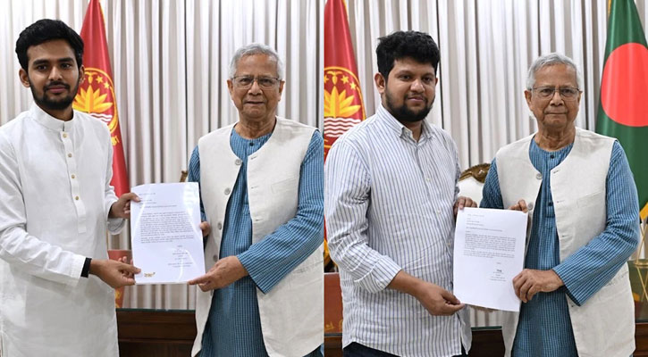 আসিফ ও মাহফুজের পদত্যাগপত্র গ্রহণ করেছেন প্রধান উপদেষ্টা