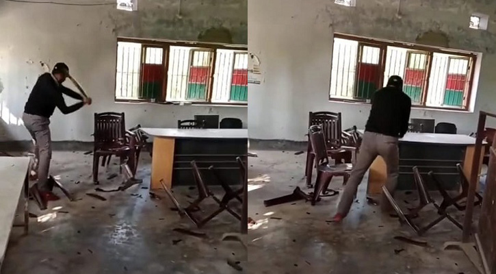 সরকারি কলেজের অফিস কক্ষে ভাঙচুর, ভিডিও ভাইরাল