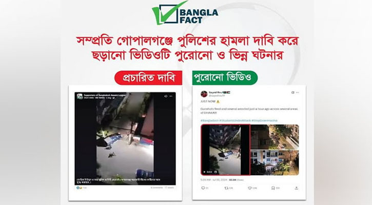 গোপালগঞ্জে পুলিশের হামলার নামে ছড়ানো ভিডিও ভুয়া 