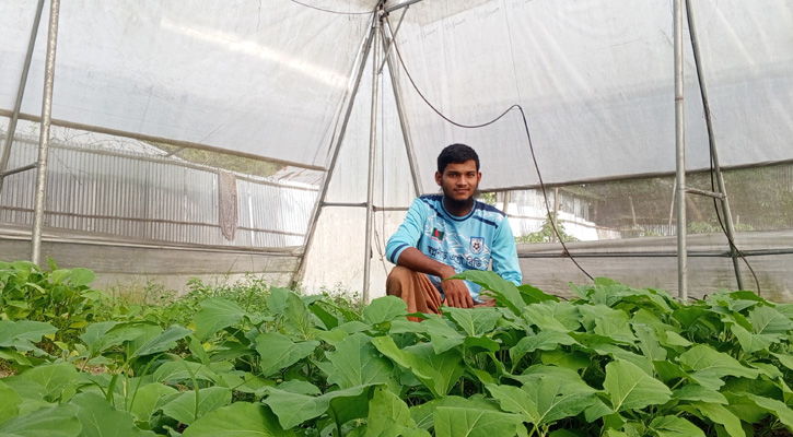 আধুনিক পদ্ধতিতে কৃষি: স্থানীয় কৃষকদের অনুপ্রেরণার নাম নিলয় 