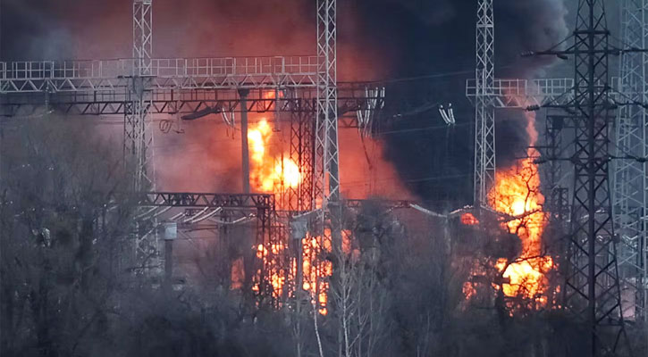 ইউক্রেনের বিদ্যুৎ উৎপাদন কেন্দ্রে রাশিয়ার সবচেয়ে বড় হামলা