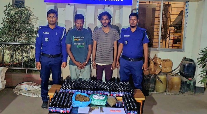 রূপগঞ্জে পিস্তল ও বিপুল মাদকসহ দুই শীর্ষ কারবারি আটক