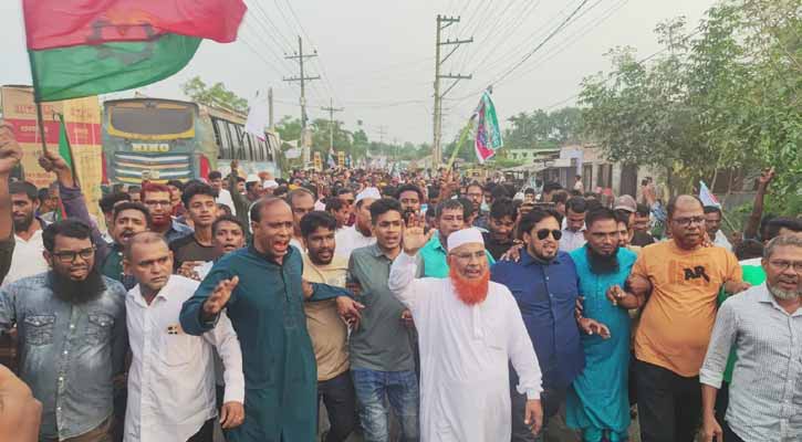 সাতক্ষীরা-৩ আসনে কাজী আলাউদ্দিনকে বিজয়ী করতে গণমিছিল