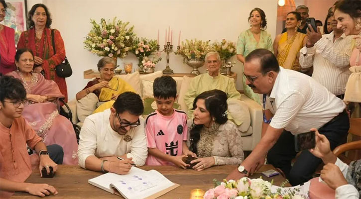 তৃতীয় বিয়ে করলেন আমির খান, উপস্থিত ছিলো তিন সন্তানও