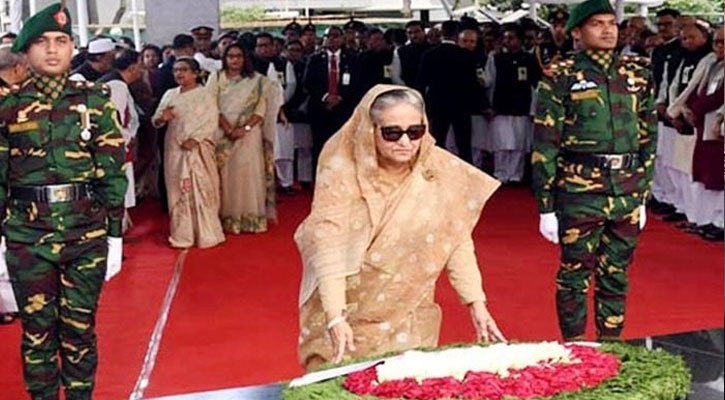 টুঙ্গিপাড়ায় বঙ্গবন্ধুর সমাধিতে প্রধানমন্ত্রীর শ্রদ্ধা নিবেদন