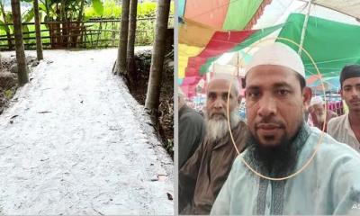 সরকারি বরাদ্দের ইট দিয়ে নিজ বাড়ির রাস্তা করলেন ইউপি সদস্য