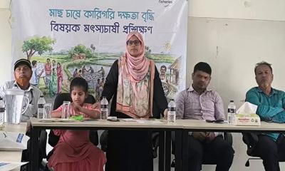 পুকুরে মুরগির বিষ্ঠা ব্যবহারে ক্যান্সারের ঝুঁকি বাড়ে: মৎস্য কর্মকর্তা শাম্মী 