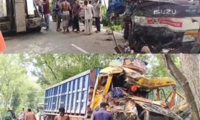 মাদারীপুরে ট্রাক ও পত্রিকাভর্তি পিকআপের সংঘর্ষে চালক নিহত, আহত ৫