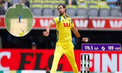 স্টার্কের বল ঘণ্টায় ১৭৬ কিলোমিটার! বিশ্বরেকর্ড নাকি যন্ত্রের ভুল?