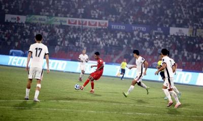 ৭ গোলের রোমাঞ্চকর ম্যাচে নাটকীয় হার বাংলাদেশের