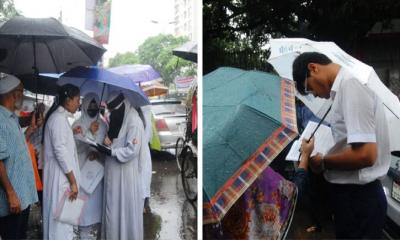 রাজধানীতে বৃষ্টি, যানজট-ভোগান্তিতে পরীক্ষার্থীরা