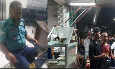 বাকবিতণ্ডার জেরে রেস্তোরাঁয় হামলা, পুলিশ সদস্য আহত