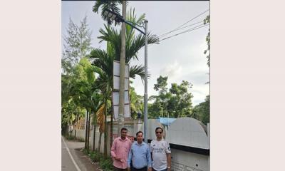 শাহ্জালাল ইসলামী ব্যাংক ফাউন্ডেশনের উদ্যোগে সোলার লাইট স্থাপন