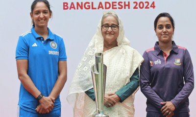 গণভবনে নারী টি-টোয়েন্টি বিশ্বকাপ ট্রফি