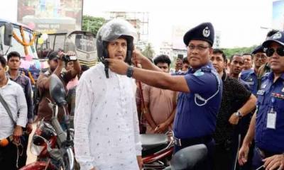 চাঁদপুরে ‘নো হেলমেট নো ফুয়েল’ অভিযান