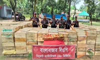 সুনামগঞ্জে ৫ হাজার ৭০০ কেজি ভারতীয় আপেলসহ ট্রাক আটক