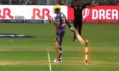 ব্যাট দিয়ে স্টাম্প ভেঙেও কেন আউট হলেন না নারাইন