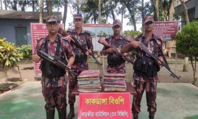 সাতক্ষীরায় প্রায় ৬ লাখ টাকা মূল্যের ভারতীয় শাড়ি ও ঔষধ জব্দ