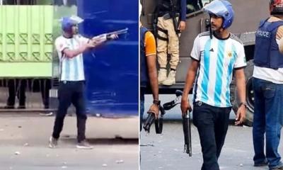 আর্জেন্টিনার জার্সি পরা ব্যক্তিকে খুঁজছে পুলিশ