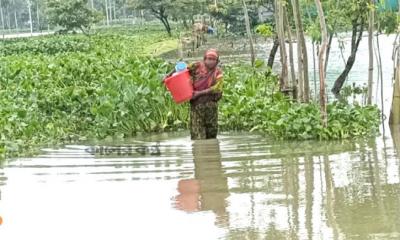 এখনো বিপৎসীমার উপরে দুধকুমার, পানিবন্দি পাঁচ হাজার মানুষ