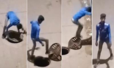 ম্যানহোলের ঢাকনা চুরির ভিডিও ভাইরাল