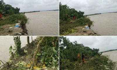 পদ্মায় বিলীন ৩৫ বসতঘর, ভাঙনের মুখে লালপুরের শতাধিক পরিবার