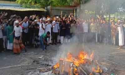 রাজবাড়ীতে পুলিশের গাড়ি ভাঙচুরে মামলা, আসামি সাড়ে তিন হাজার