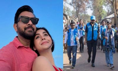 হানিমুন শেষে রোহিঙ্গা ক্যাম্পে ছুটে গেলেন তাহসান
