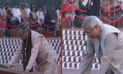 স্মৃতিসৌধে রাষ্ট্রপতি-প্রধান উপদেষ্টার শ্রদ্ধা নিবেদন