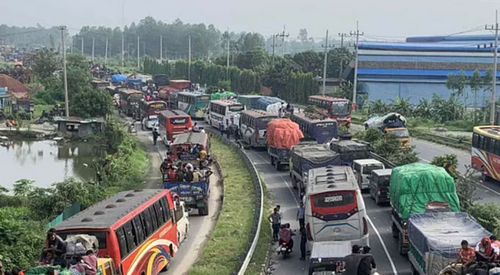 ঢাকা-টাঙ্গাইল-যমুনা সেতু মহাসড়কে ২৫ কিলোমিটার যানজট
