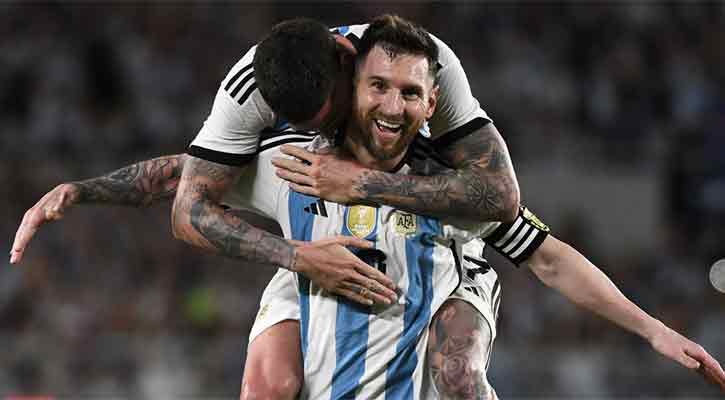 মেসি জাদুতে বিশ্বচ্যাম্পিয়ন আর্জেন্টিনার দারুণ জয়