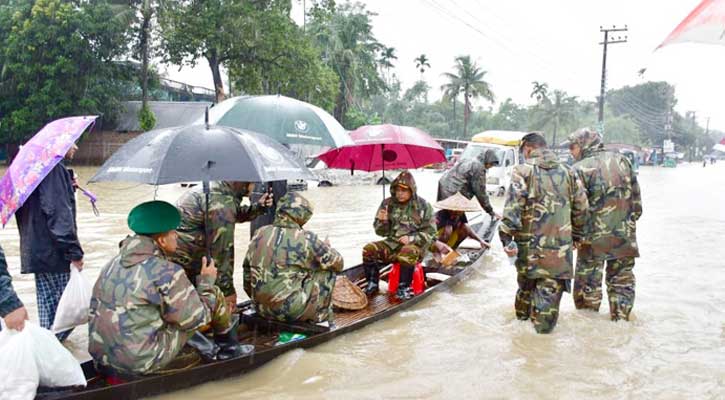 চট্টগ্রাম-বান্দরবানে বন্যা পরিস্থিতি মোকাবিলায় সেনা মোতায়েন