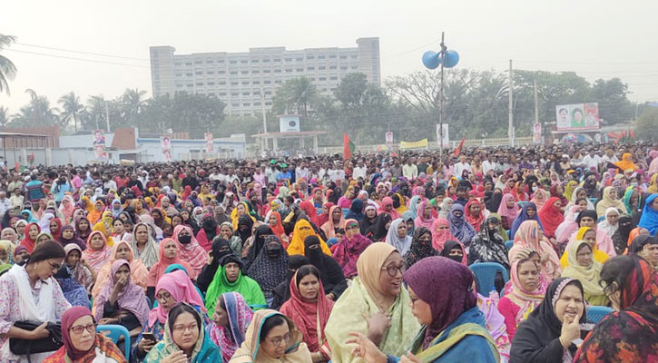 যশোরে বিএনপির মহাসমাবেশে মানুষের ঢল