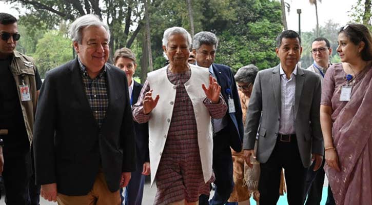 কক্সবাজারের পথে জাতিসংঘ মহাসচিব ও প্রধান উপদেষ্টা