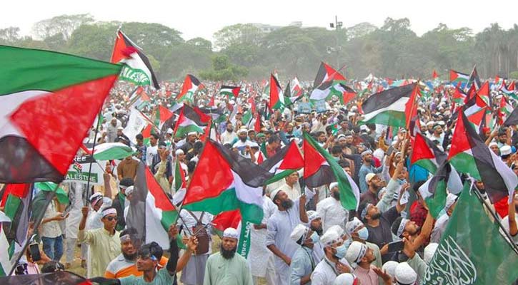 ফ্রি ফ্রি প্যালেস্টাইন স্লোগানে মুখরিত সোহরাওয়ার্দী উদ্যান