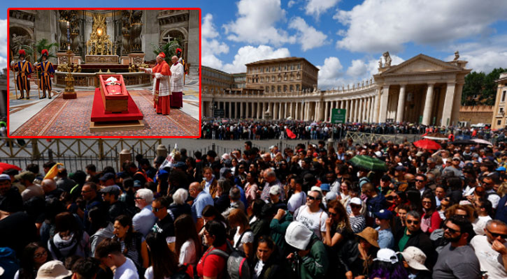 পোপ ফ্রান্সিসের শেষকৃত্যে লাখো মানুষ, যোগ দিয়েছেন ড. ইউনূস