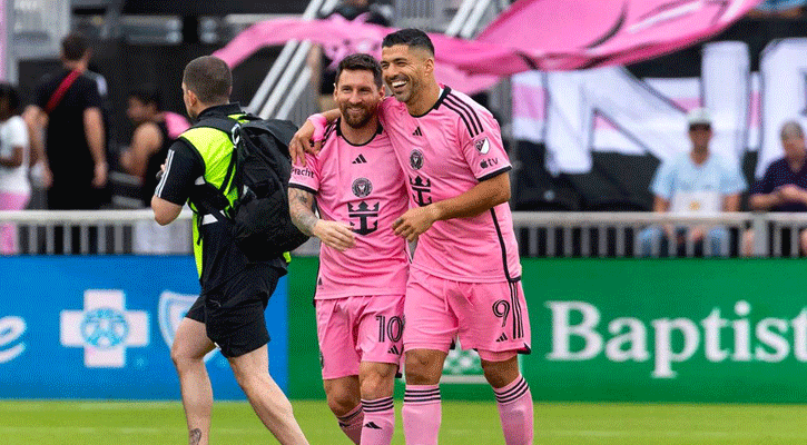 মেসি-সুয়ারেজের নৈপুণ্যে বড় জয় পেল মায়ামি