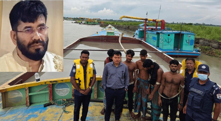 চাঁদপুরে মেঘনা নদীতে অবৈধ বালু উত্তোলন, গ্রেপ্তার ৮