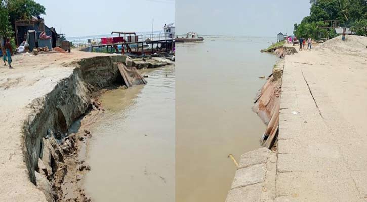 পদ্মা সেতু প্রকল্পের ২ কিলোমিটার দীর্ঘ রক্ষা বাঁধে ধস