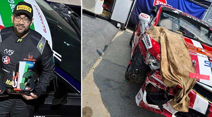 রেস ওয়ানে মারাত্মক দুর্ঘটনায় আহত বাংলাদেশি চ্যাম্পিয়ন রেসার