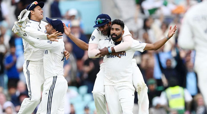 সিরাজের দুর্দান্ত বোলিংয়ে ওভালে ভারতের অবিশ্বাস্য জয়